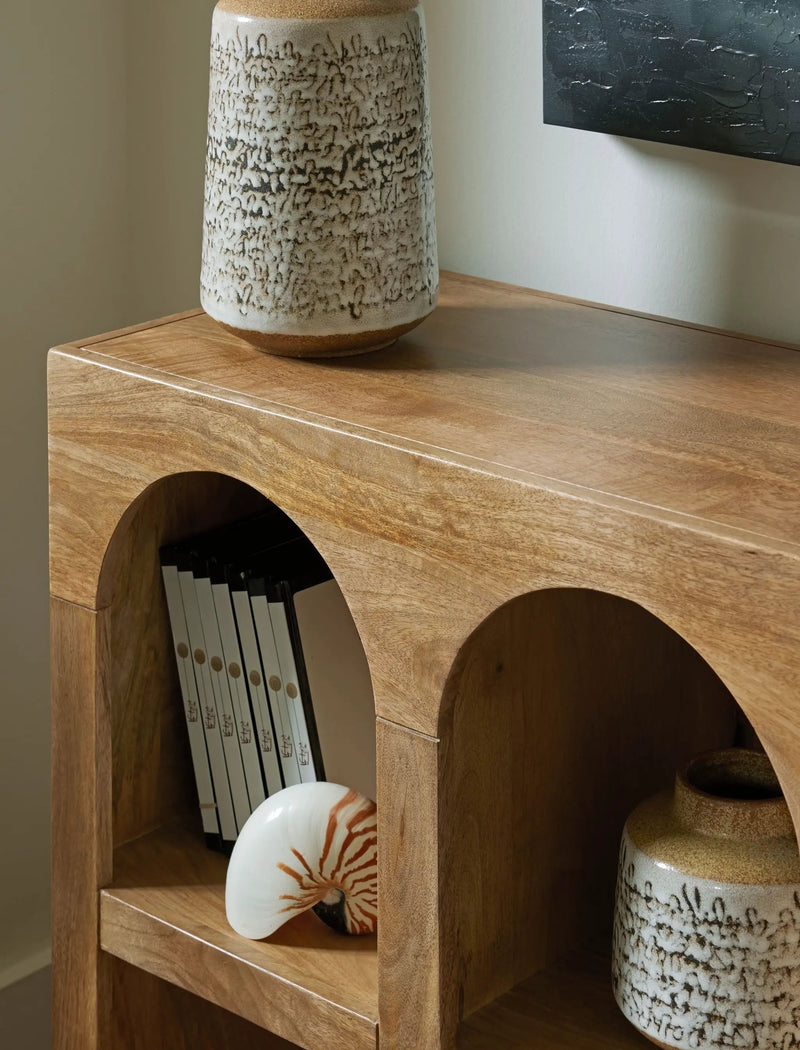 Luzmanacy - Console Sofa Table - Natural Brown by Unique Piece Furniture
