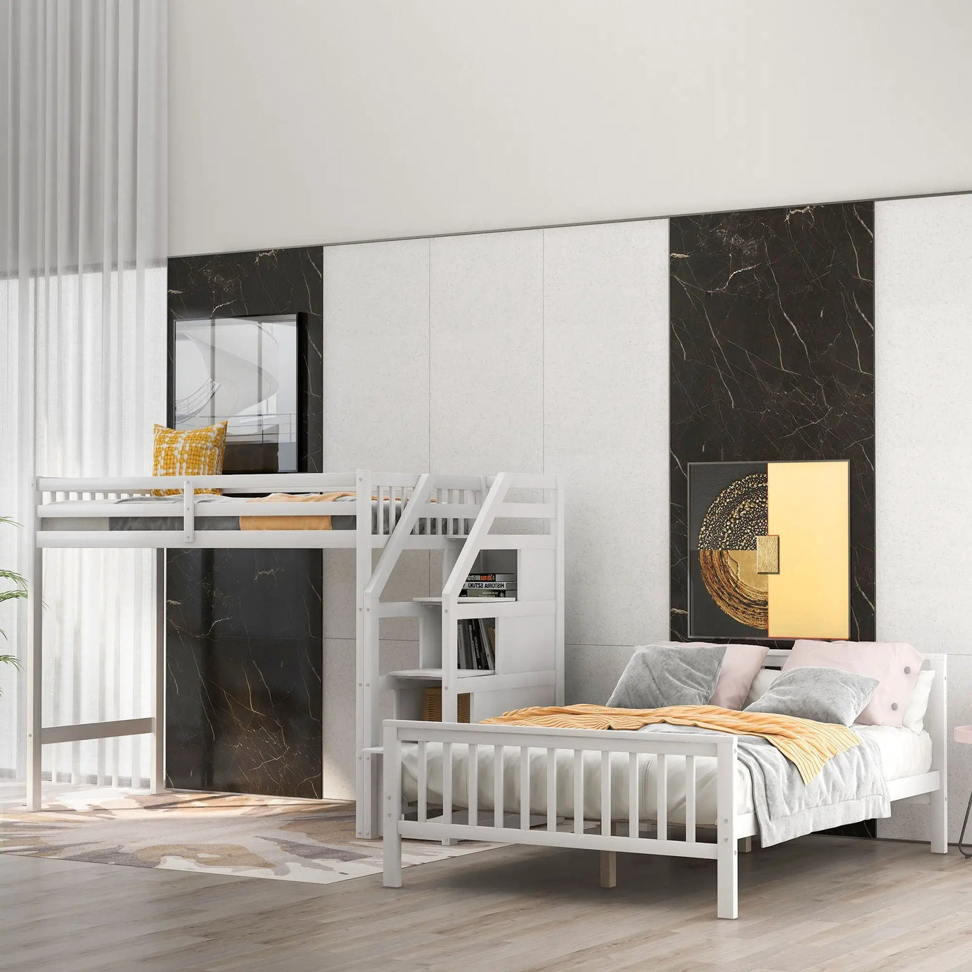 Loft Bed With Staircase And Storage by HouseOfZazla