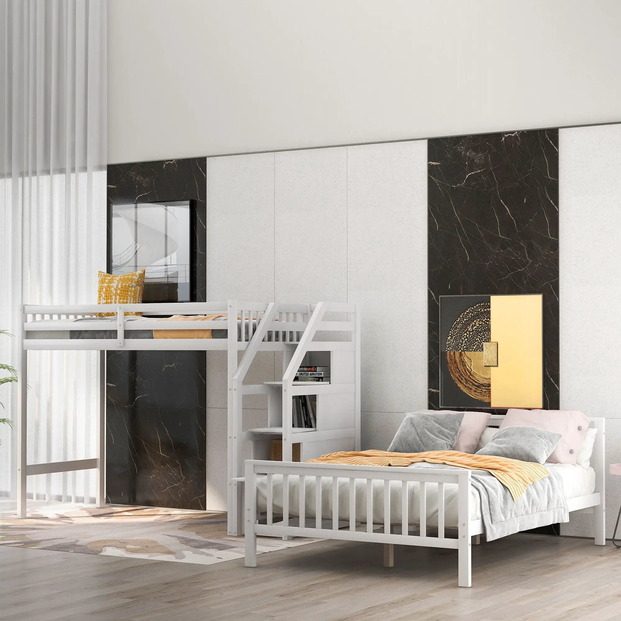 Loft Bed With Staircase And Storage