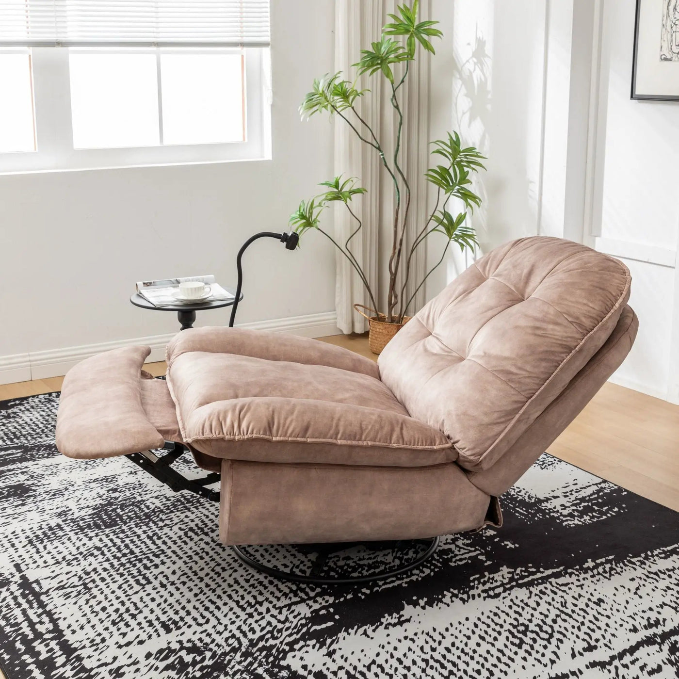 Modern Swivel Gliding Recliner Chair With Rocking Function And Phone Holder, Large Comfortable by HouseOfZazla