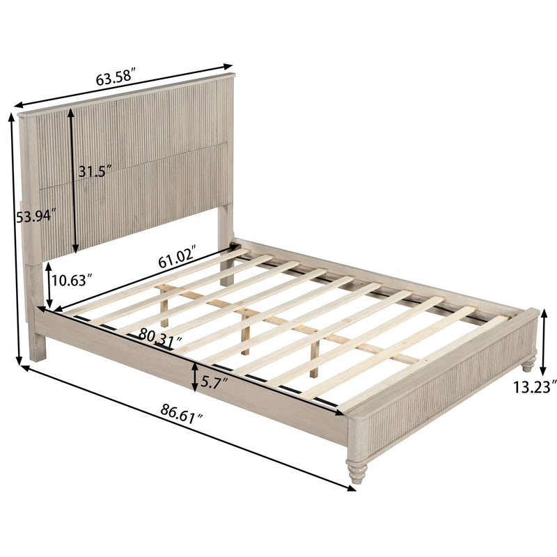 Platform Bed Frame & Tall Headboard by HouseOfZazla