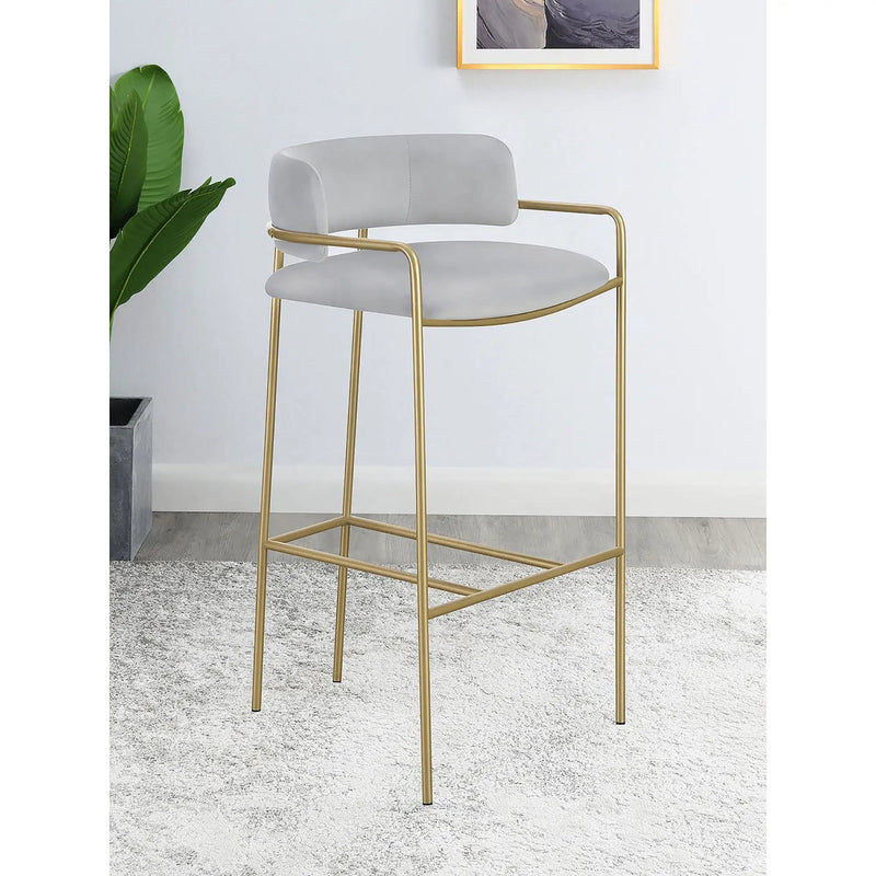Allemonde - Low Back Stool - Gray by HouseOfZazla