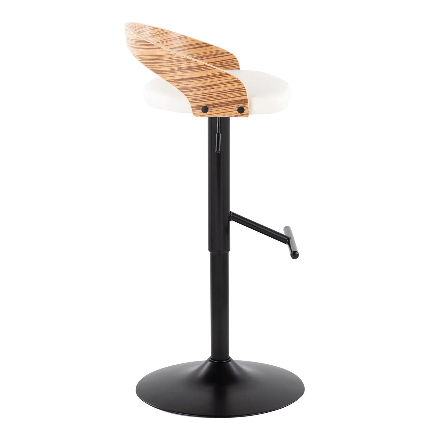 Grotto - Contemporary Adjustable Barstool With Swivel & Straight T Footrest (Set of 2) by HouseOfZazla