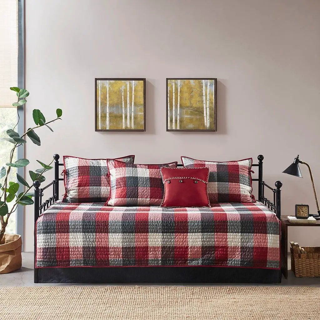 6 Piece Reversible Plaid Daybed Cover Set by HouseOfZazla