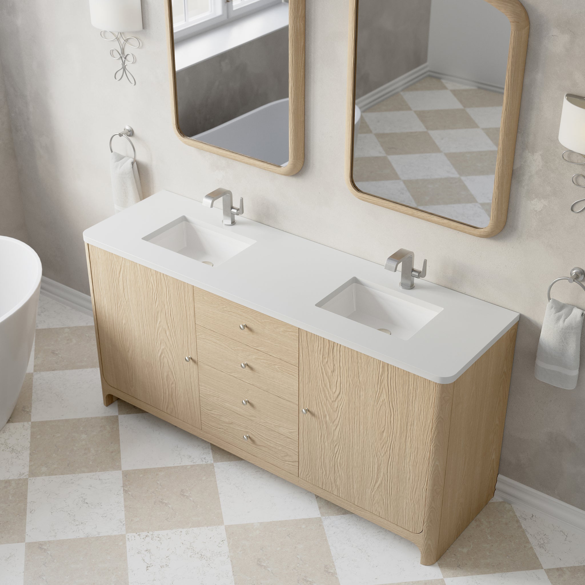 James Martin Gracyn 72" Double Bathroom Vanity, Coastal Driftwood by James Martin