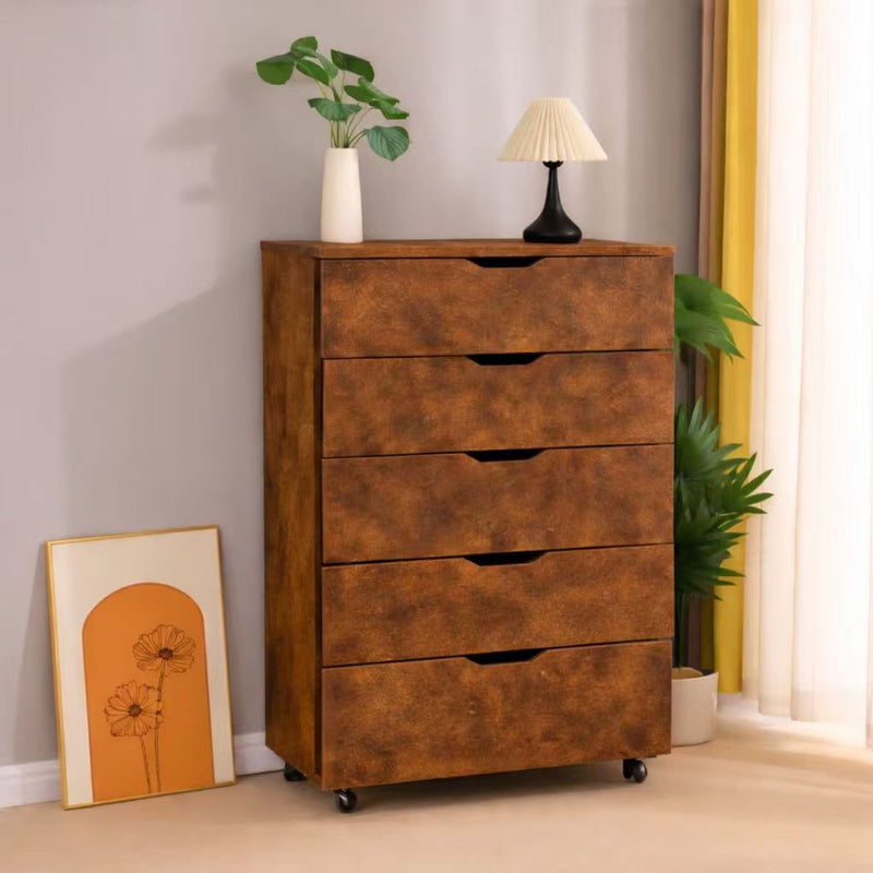 Modern 5 Drawer Dresser With Wheels by Unique Piece Furniture