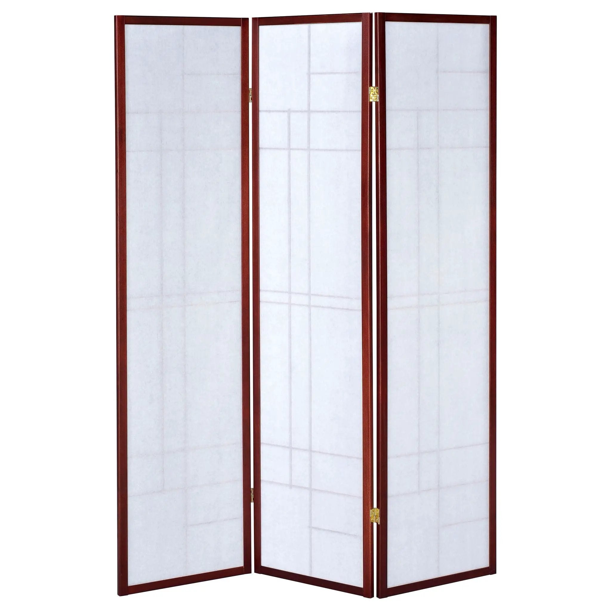 Katerina 3-Panel Room Divider Folding Shoji Screen Cherry by Unique Piece Furniture