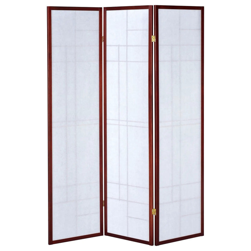 Katerina 3-Panel Room Divider Folding Shoji Screen Cherry by Unique Piece Furniture