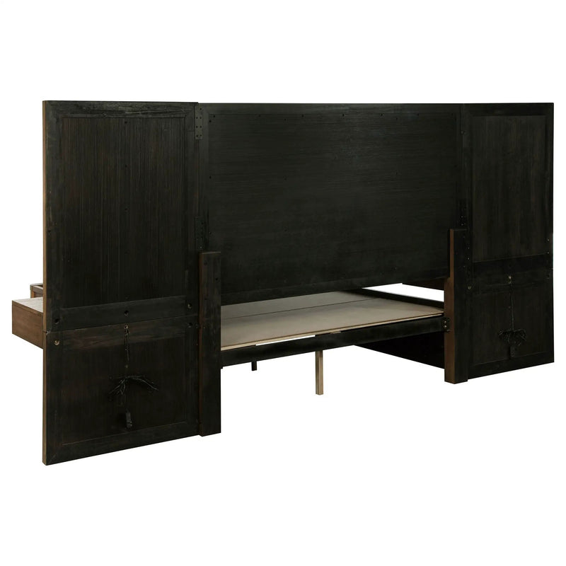 Terrace Queen Wall Panel Storage Bed Ash Brown by Unique Piece Furniture