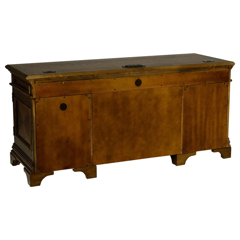 Hartshill 66-inch 5-drawer Credenza Office Desk Burnish Oak by Unique Piece Furniture