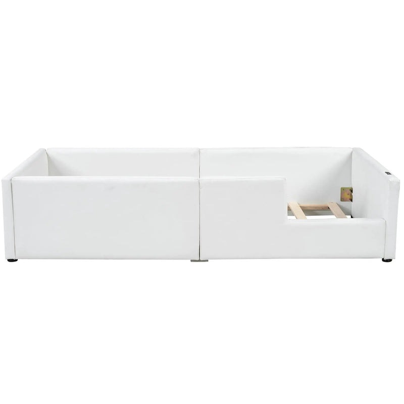 Platform Bed With Guardrail And Charging Station by HouseOfZazla