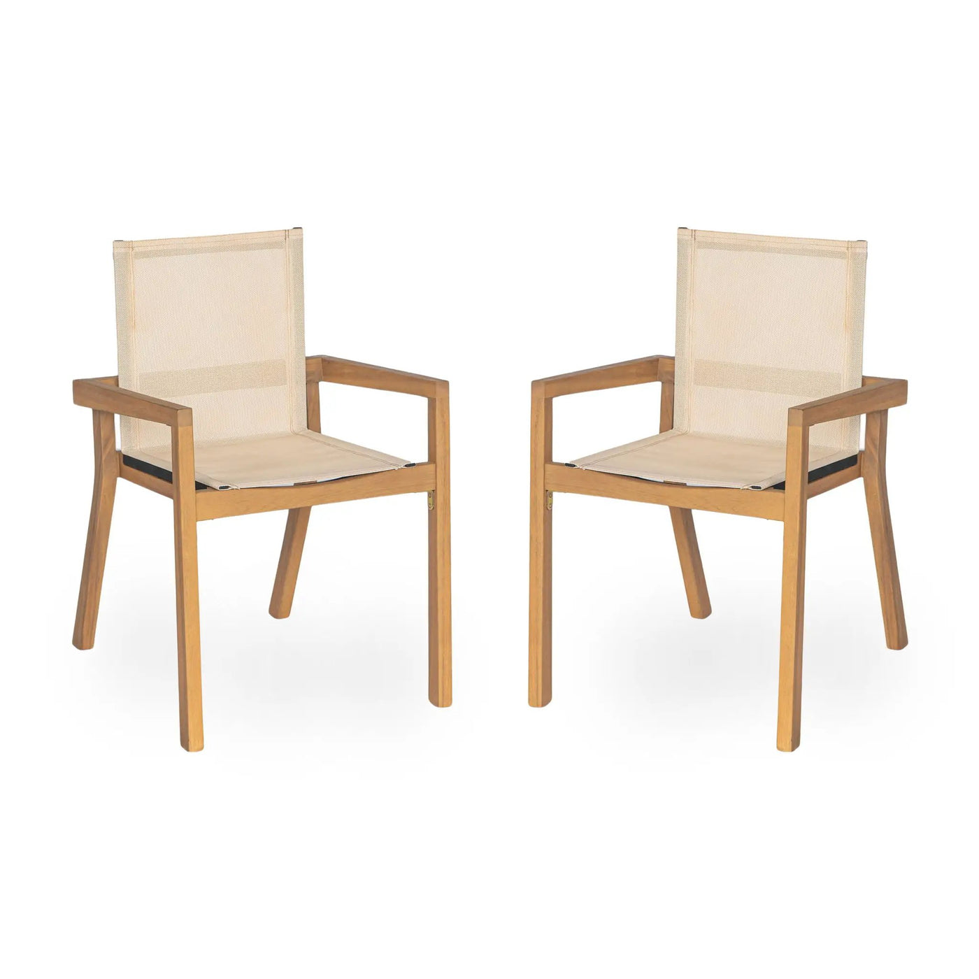 Belfast - Dining Chair With Acacia Wood Frame And Seating (Set of 2) by HouseOfZazla