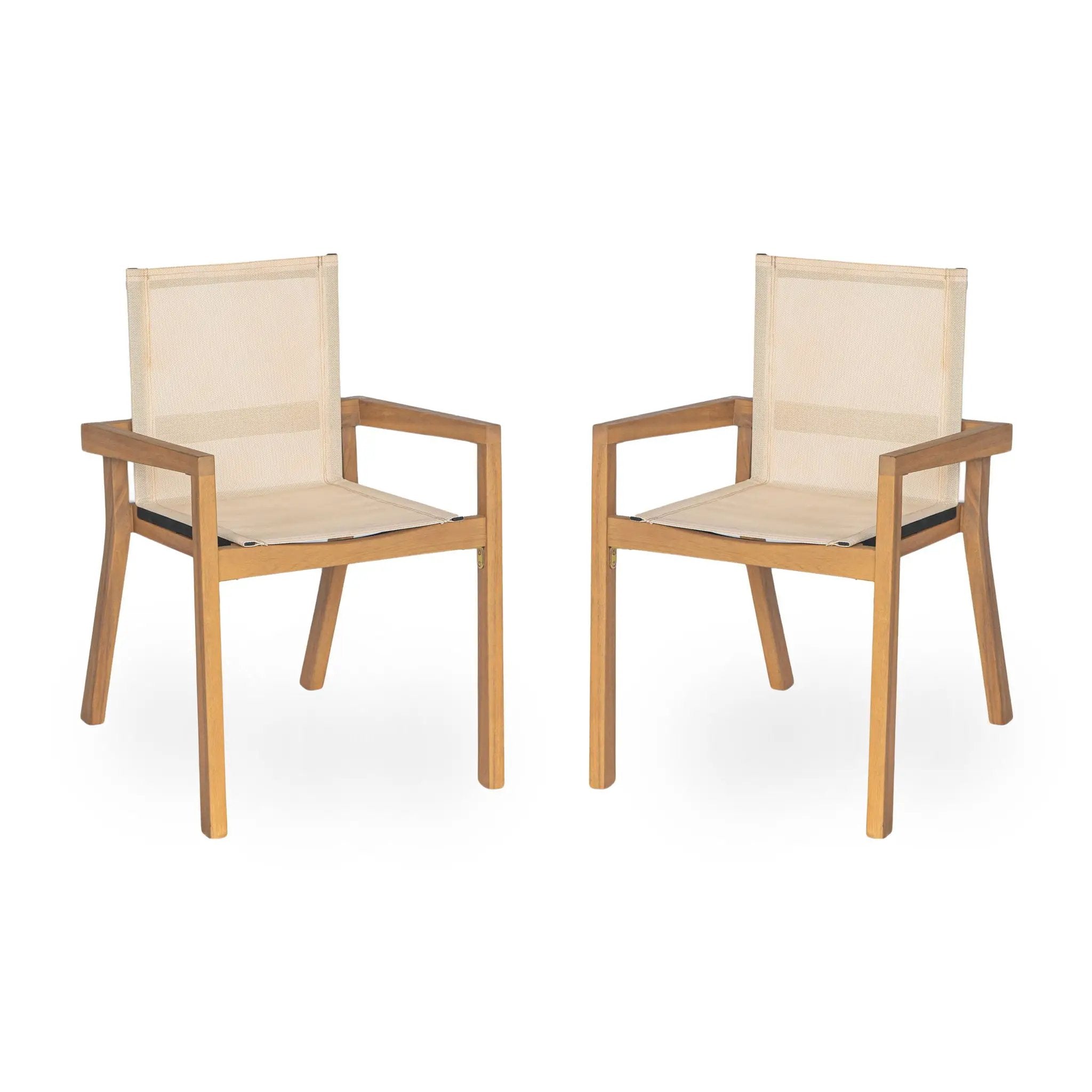 Belfast - Dining Chair With Acacia Wood Frame And Seating (Set of 2) by HouseOfZazla