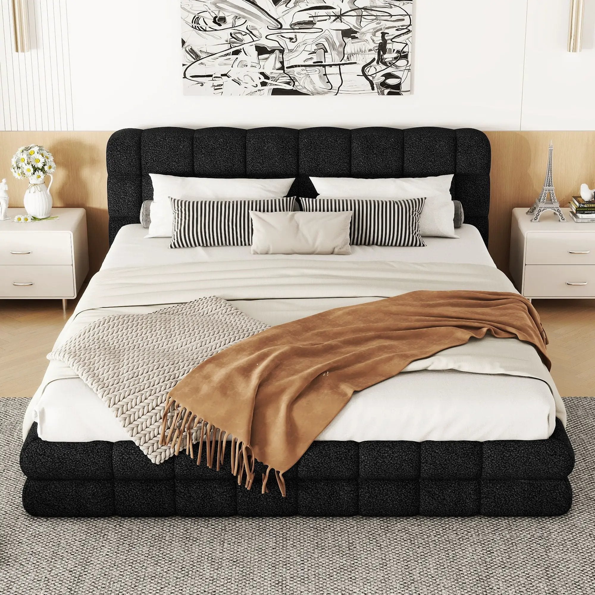 Upholstered Platform Bed With Headboard by Unique Piece Furniture
