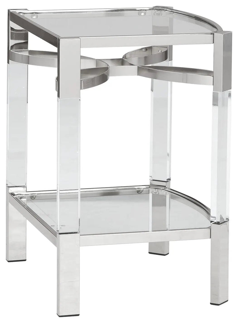 Chaseton - Accent Table - Clear / Silver Finish by Unique Piece Furniture