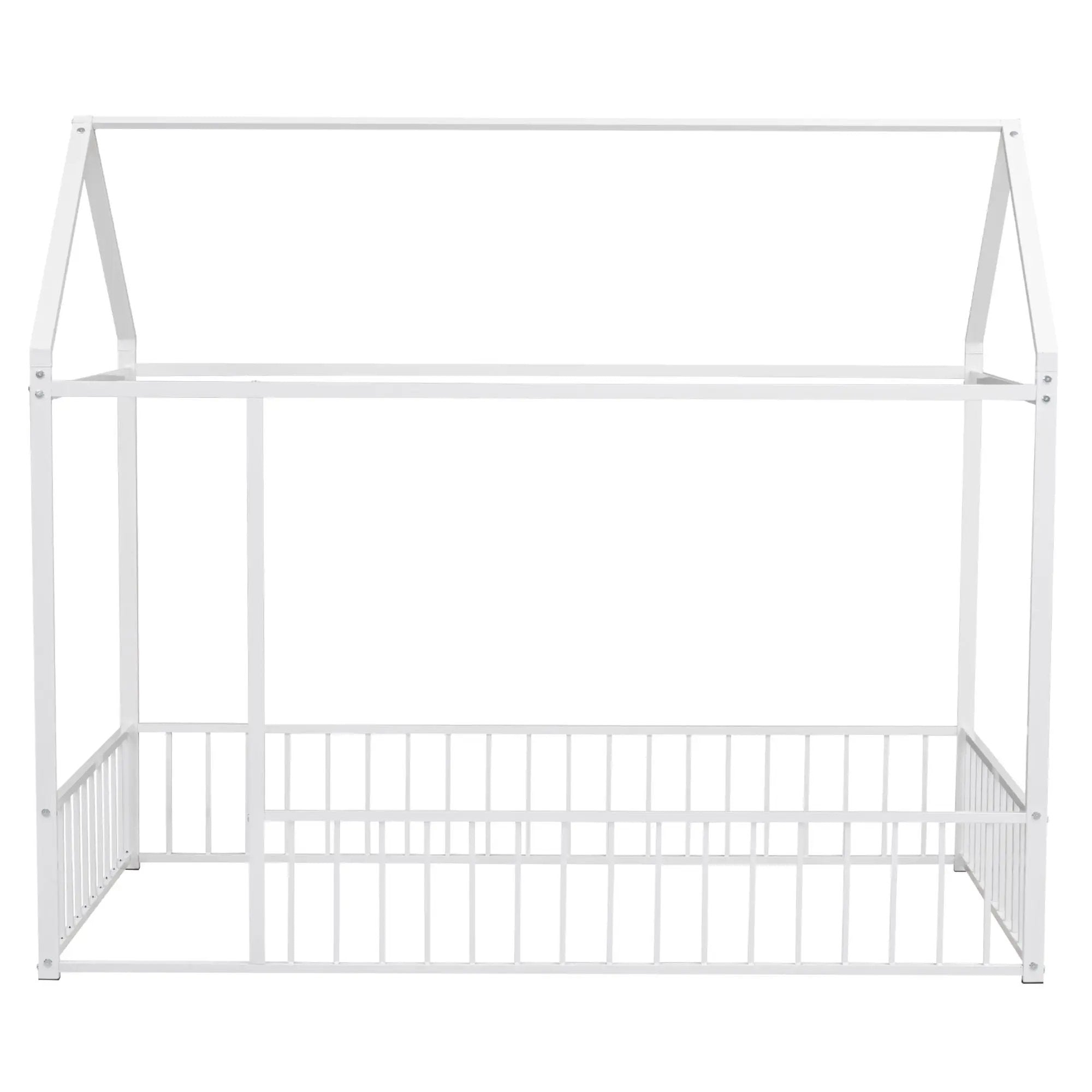 Metal Bed House Bed Frame With Fence by Unique Piece Furniture