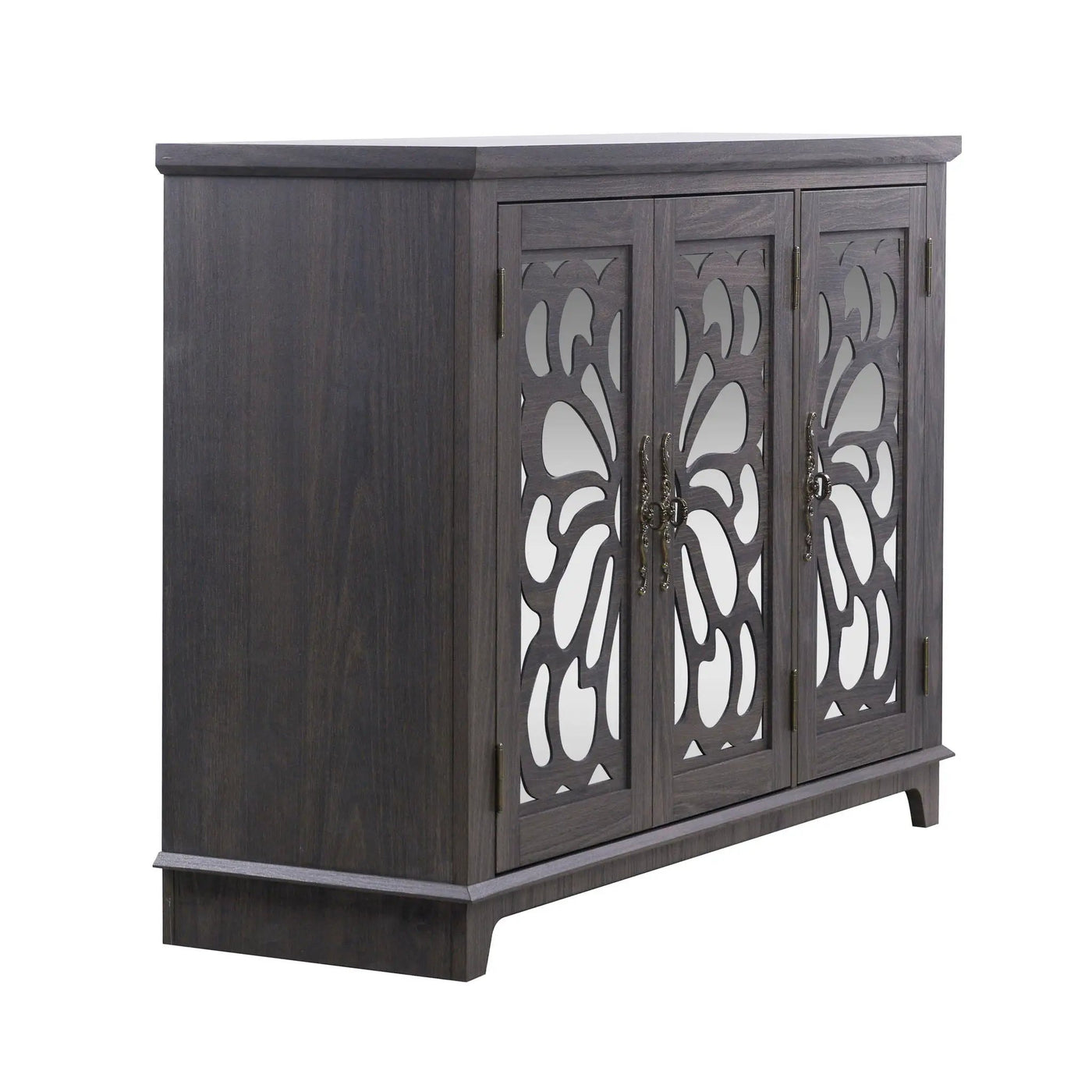 3 Door Mirrored Sideboard Cabinet With Adjustable Shelves by HouseOfZazla