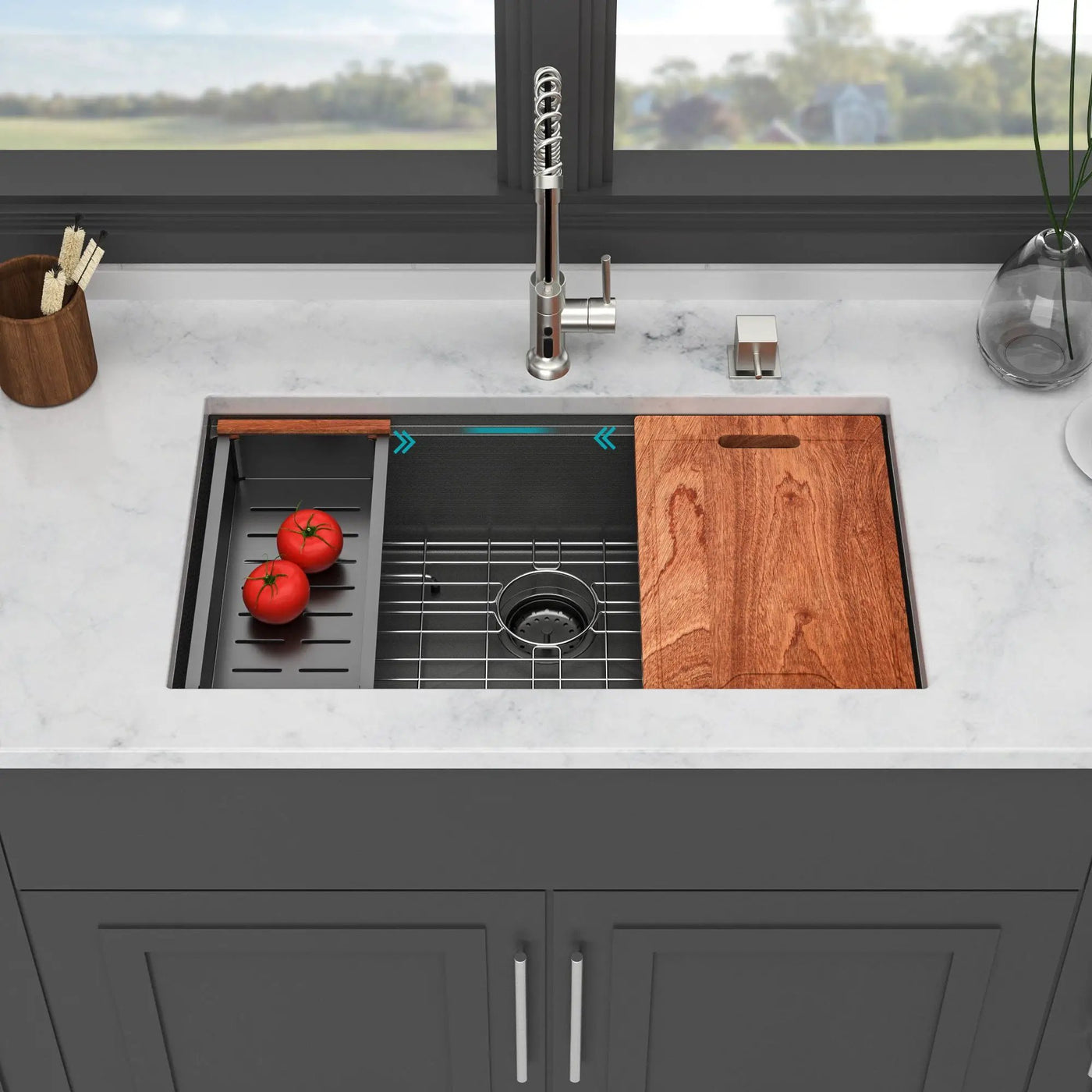 Workstation Kitchen Sink, Single Bowl Undermount by HouseOfZazla