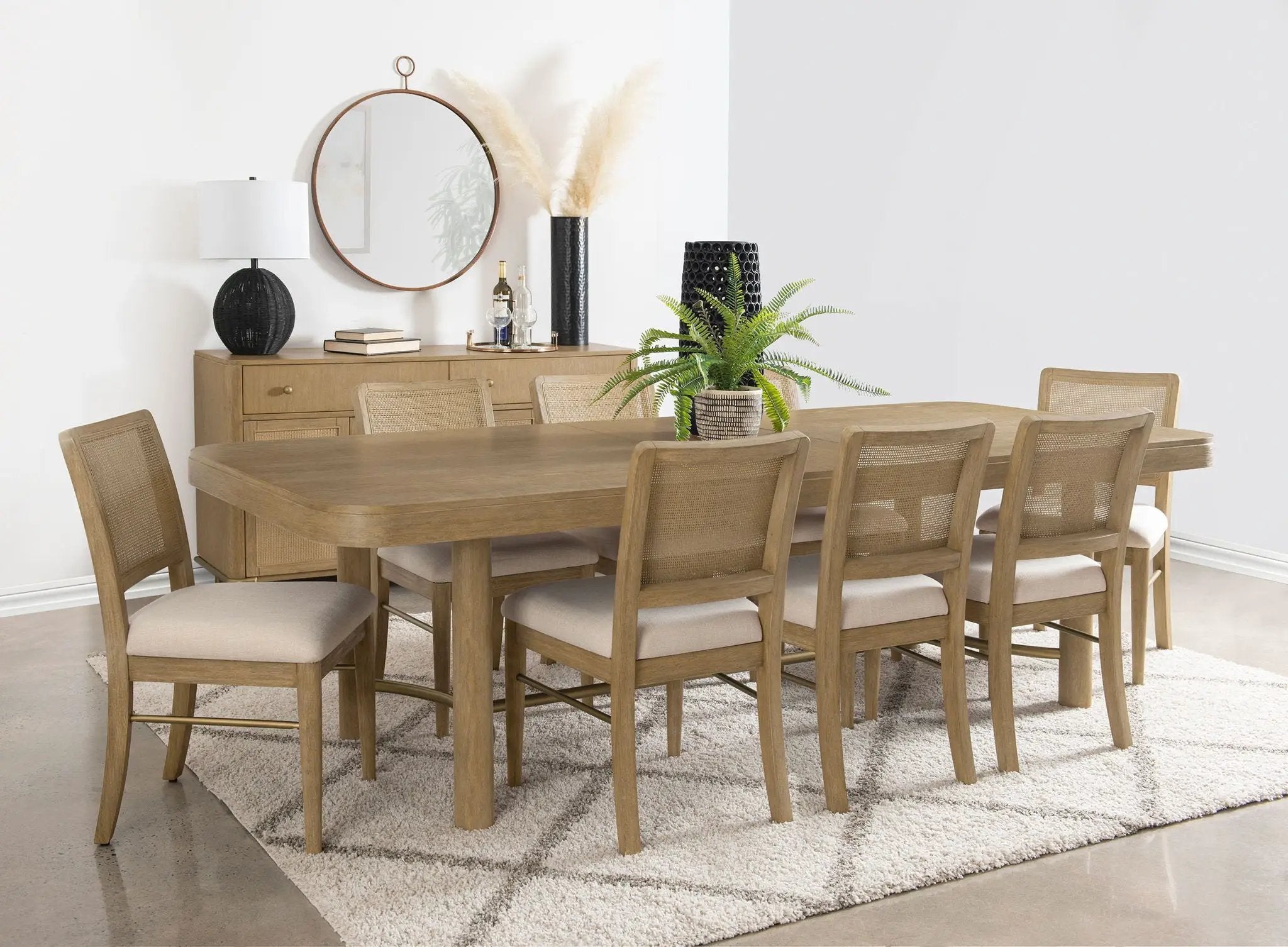 Arini 9-piece Extension Leaf Dining Table Set Sand Wash by Unique Piece Furniture