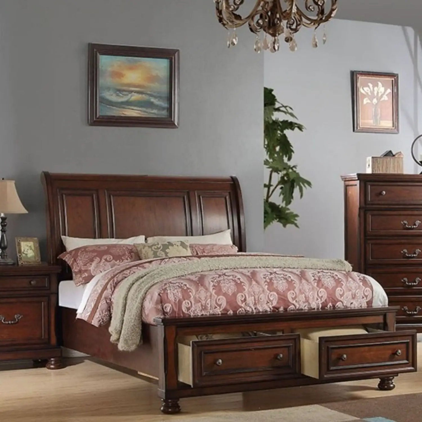 3 Piece Bedroom Set, Bed With 2 Nightstands by HouseOfZazla
