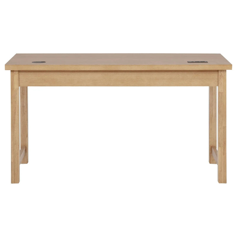 Vermes 55-inch 3-drawer Writing Desk with Power Outlet Light Ash by Unique Piece Furniture