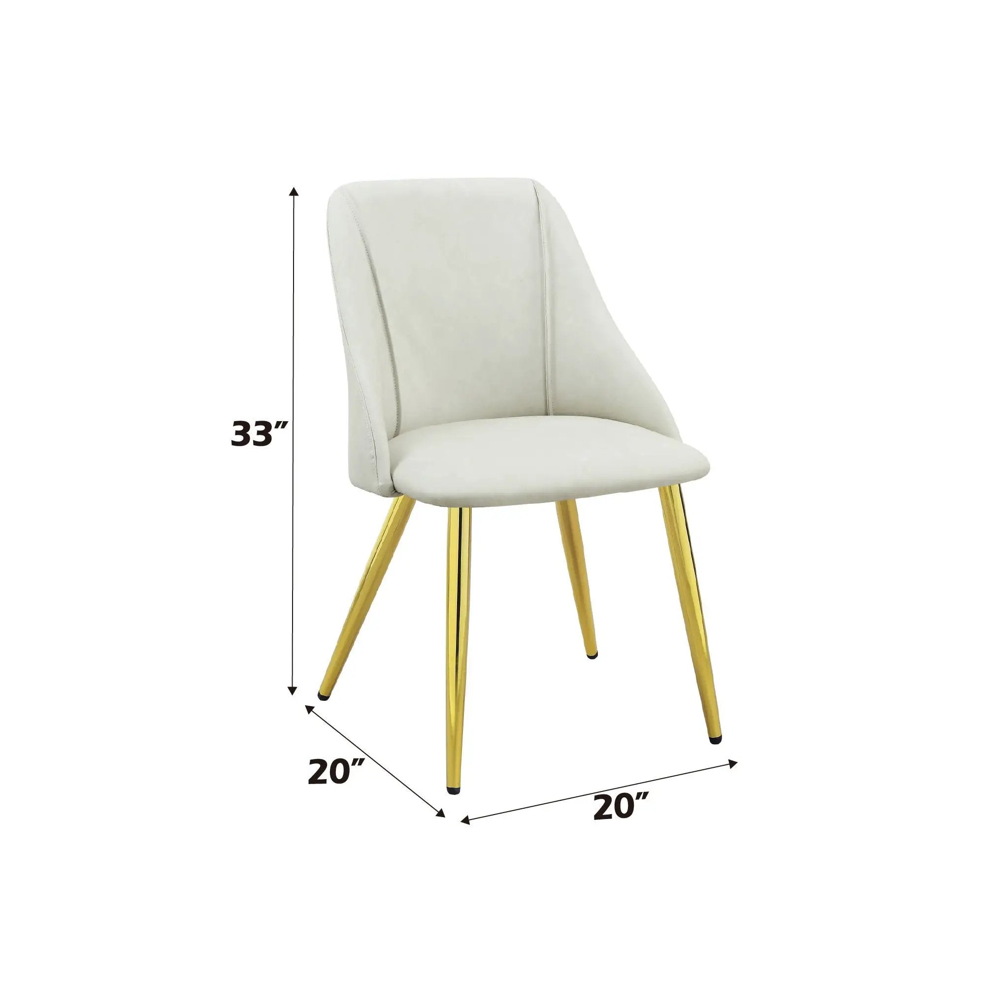 Gaines - Synthetic Leather Side Chair (Set of 2) - White by HouseOfZazla