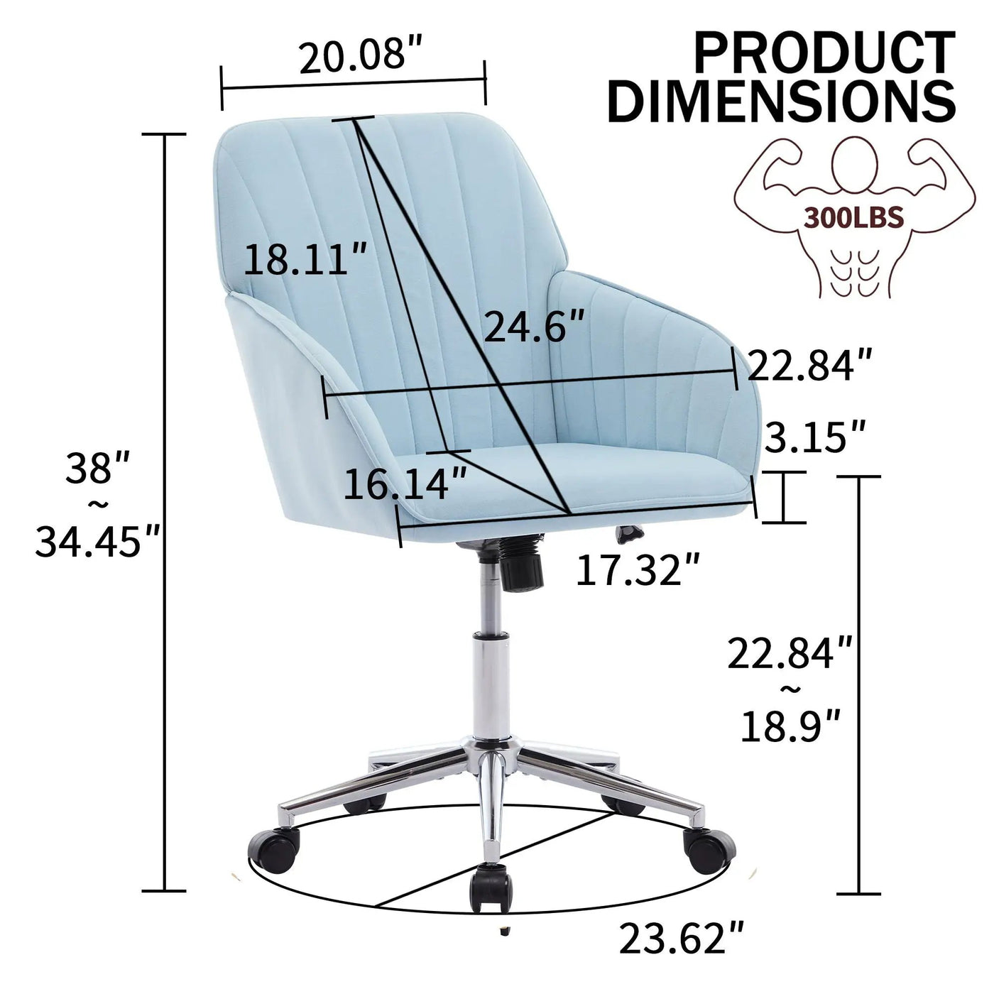 Adjustable Ergonomic Office Chair, Swivel Backrest Seat by HouseOfZazla