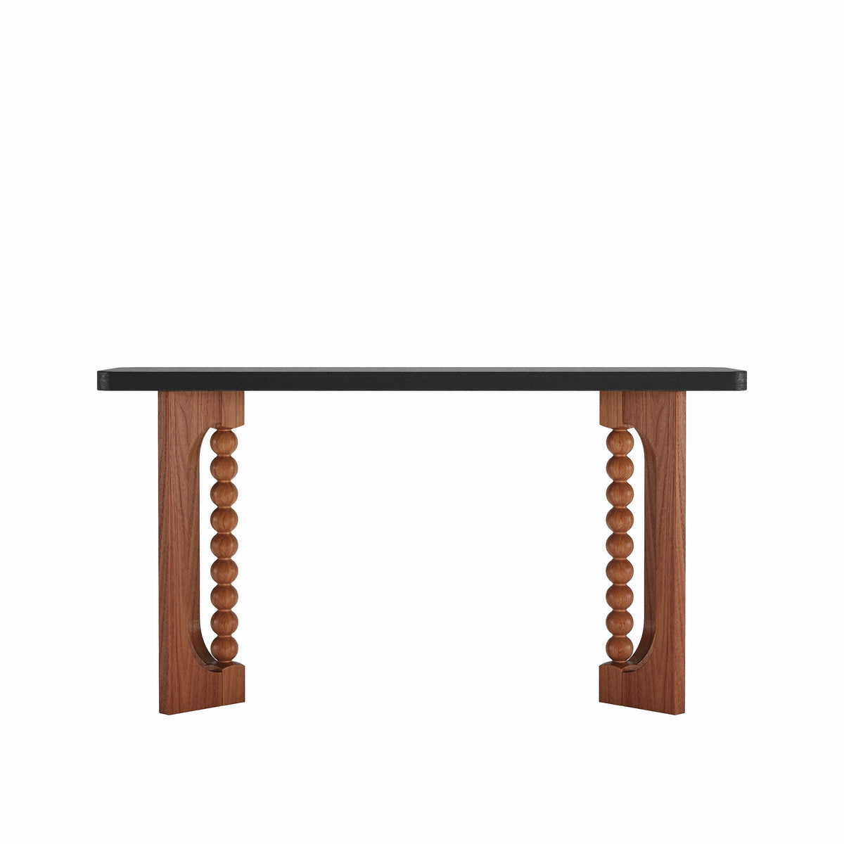 Wood Console Table with Lacquered Finish and Spherical Legs - Natural, photo 5 of 10
