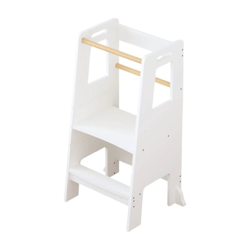 Standing Tower, Child Kitchen Step Stool Toddler, Montessori Stool Adjustable Height - White by HouseOfZazla