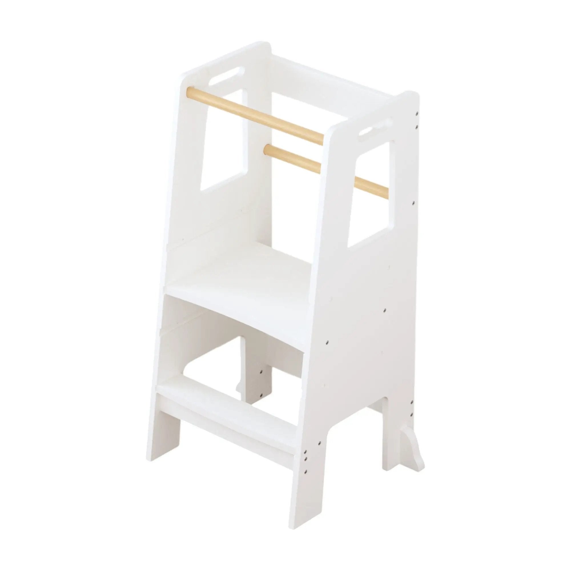 Standing Tower, Child Kitchen Step Stool Toddler, Montessori Stool Adjustable Height - White by Unique Piece Furniture