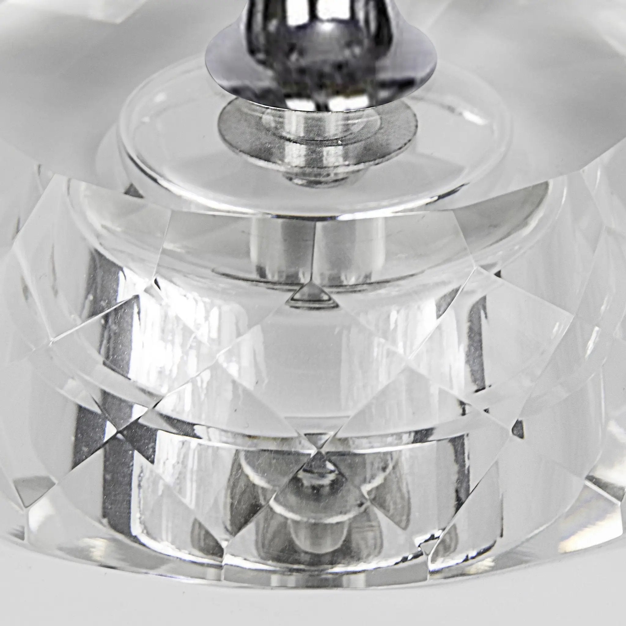 Diamond - Torch Contemporary Crystal Table Lamp (Set of 2) - Clear / Off White / Polished Nickel by HouseOfZazla