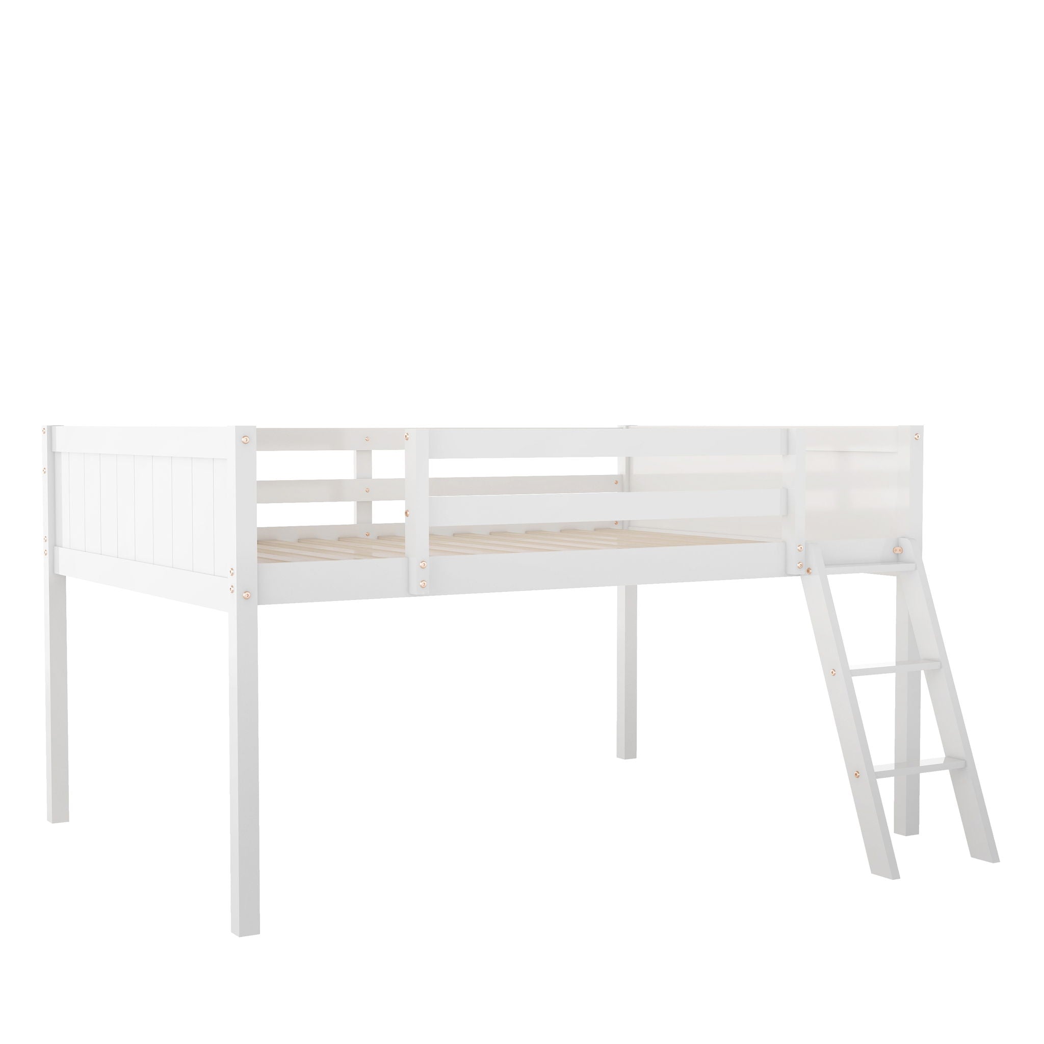 Low Loft Bed With Adjustable Ladder