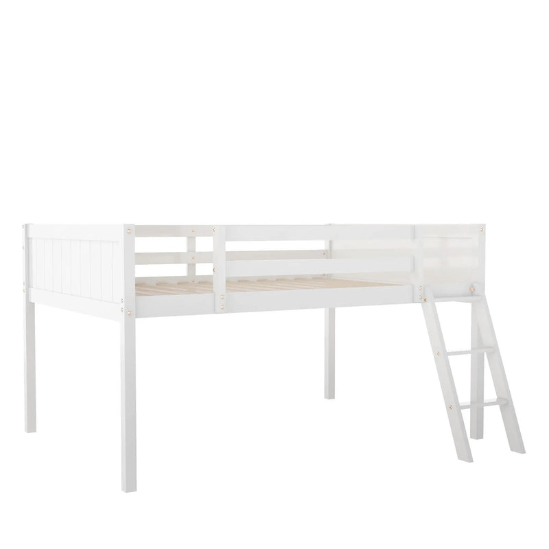 Low Loft Bed With Adjustable Ladder