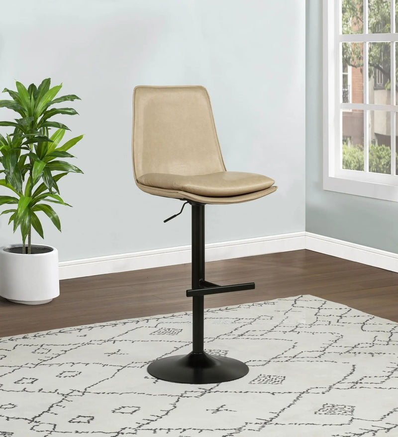 Eldridge Faux Leather Upholstered Adjustable Bar Stool Tan by Unique Piece Furniture