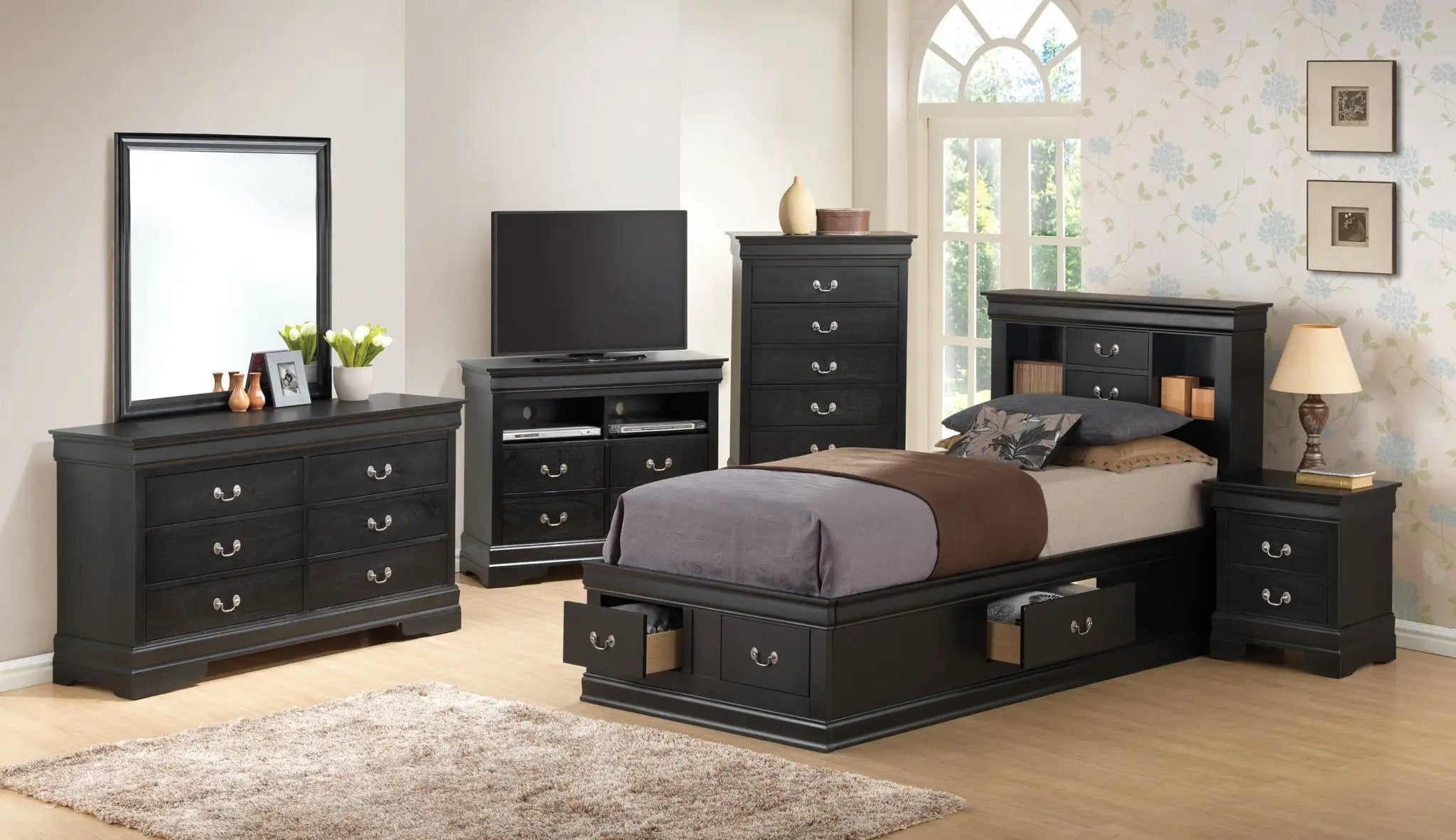 Traditional Style Bookcase Storage Bed by HouseOfZazla
