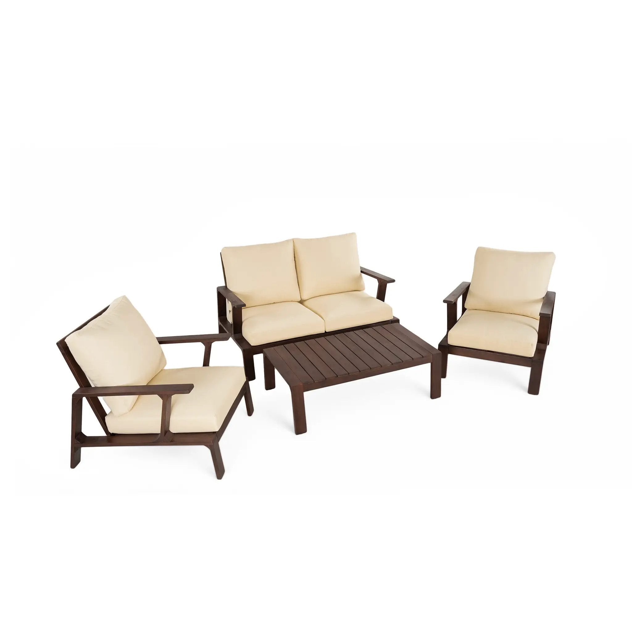 4 Pieces Outdoor Sofa Set with Cushions and Coffee Table by HouseOfZazla