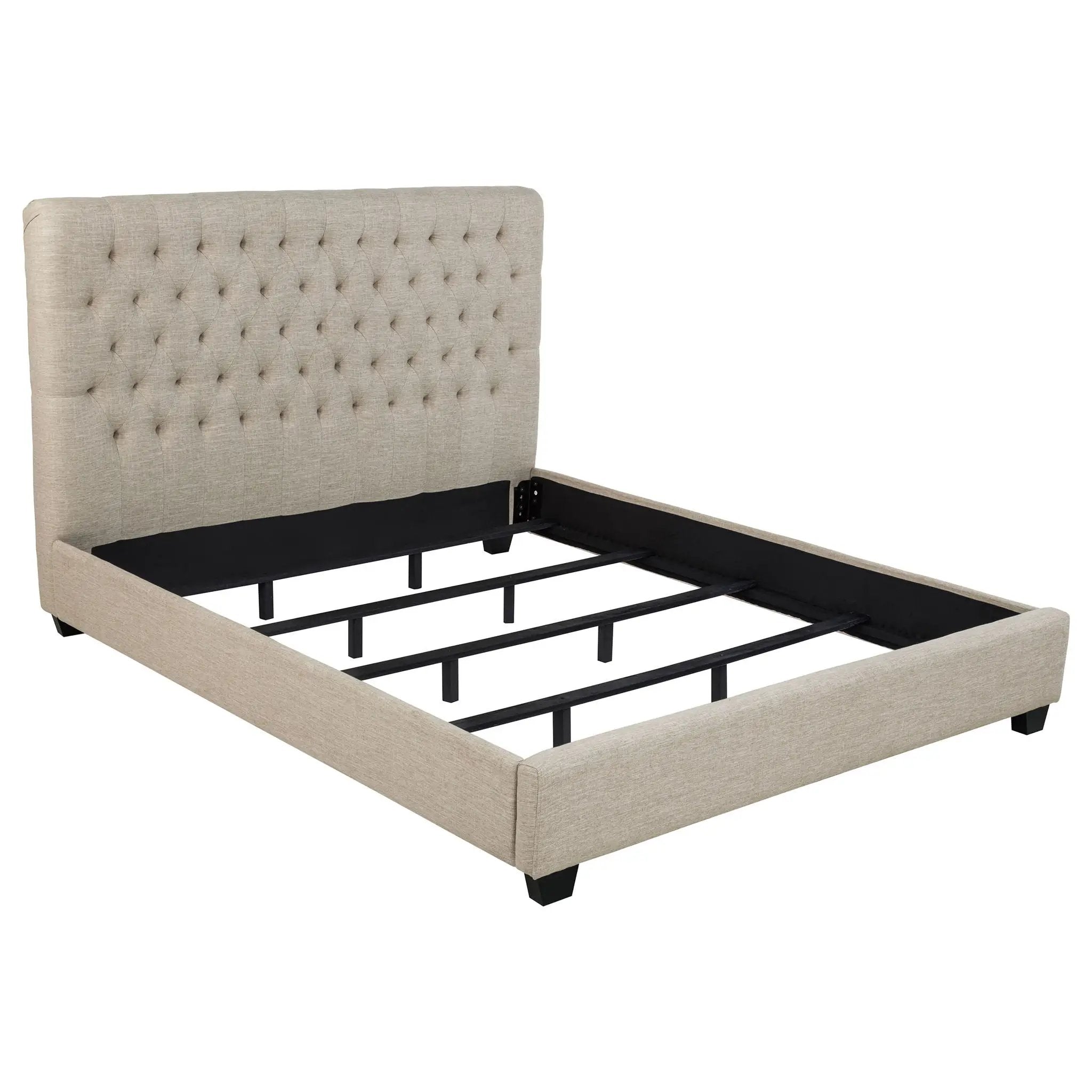 Chloe Upholstered California King Panel Bed Oatmeal by Unique Piece Furniture