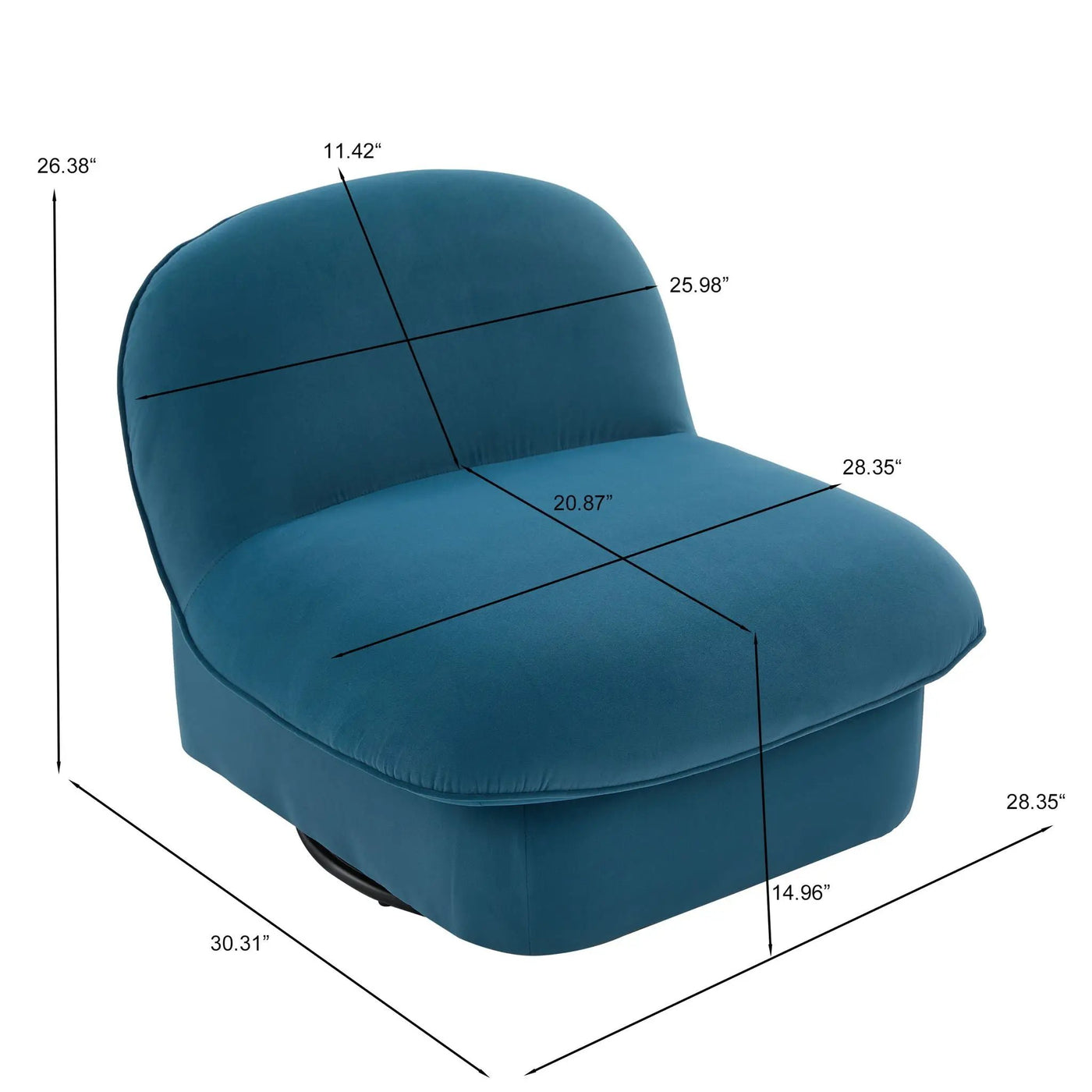 Pumpkin Shaped Swivel Accent Chair, 360 Degree Rotation for Living Room by HouseOfZazla