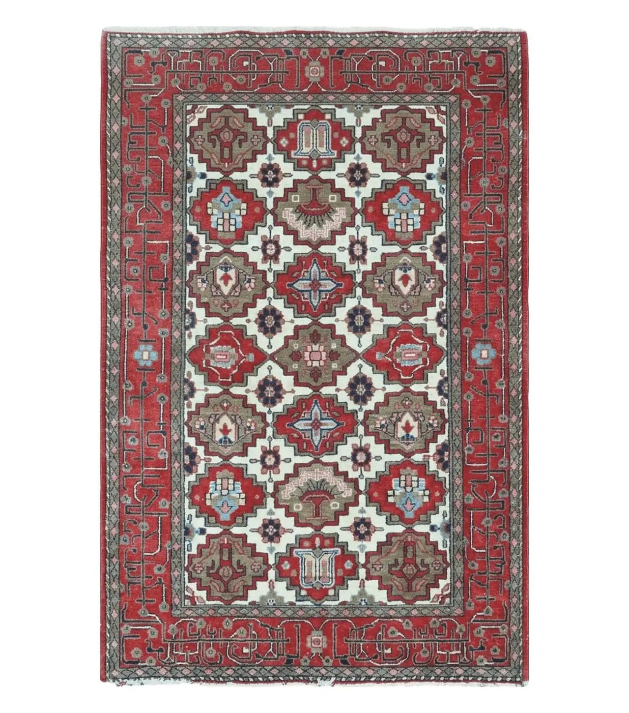 4' X 6' Antique Handmade Turkish Anatolian Wool Rug Vegetable Dyes by Jewel Rugs