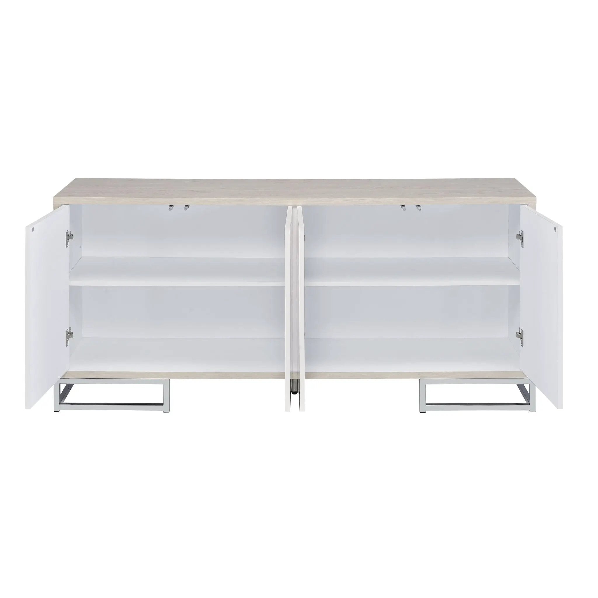 Panos Console Cabinet - White Marble / Chrome by HouseOfZazla