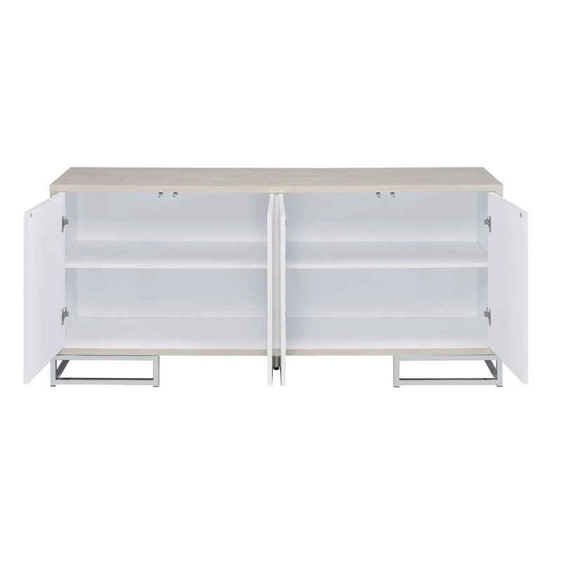 Panos - Console Cabinet - White Marcle / Chrome by Unique Piece Furniture