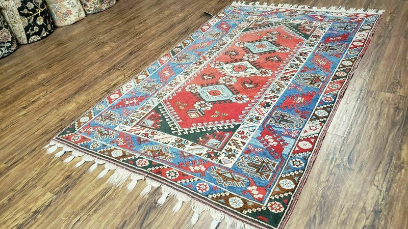 4' X 6' Handmade Turkish Super Kazak Shirvan Wool Rug Colorful by Jewel Rugs
