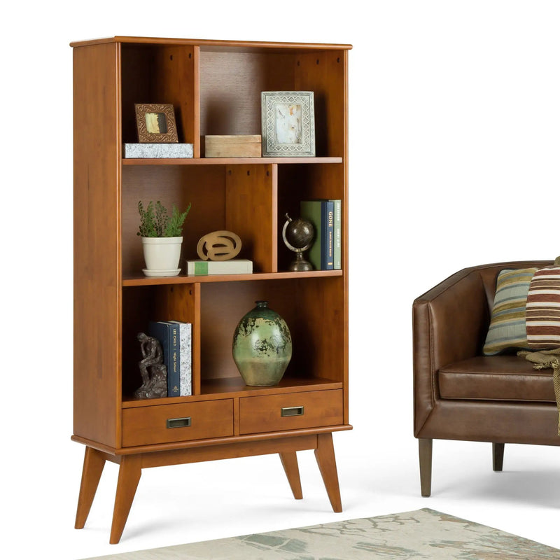 Draper - Mid Century Wide Bookcase And Storage Unit by HouseOfZazla