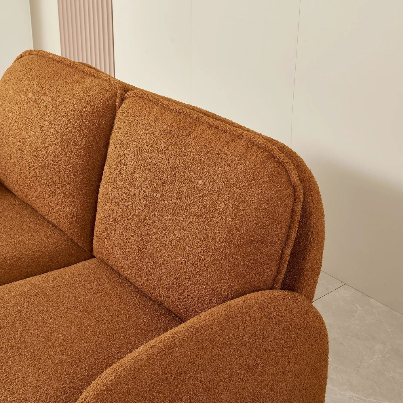 Loveseat Sofa Small Couch For Living Room, Sherpa Fabric Upholstered Loveseat Sofa Couch, Small Loveseat Sofa For Apartment, Bedroom by HouseOfZazla