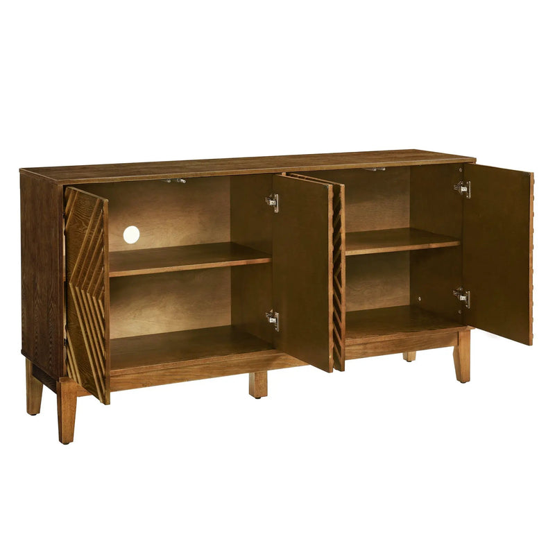 Diamond Fluted Sideboard Storage Cabinet with Adjustable Shelves by HouseOfZazla