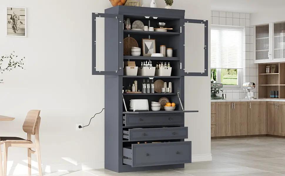 TOPMAX 36 x 16.5 x 78 Inch Freestanding Kitchen Pantry Storage Cabinet by HouseOfZazla
