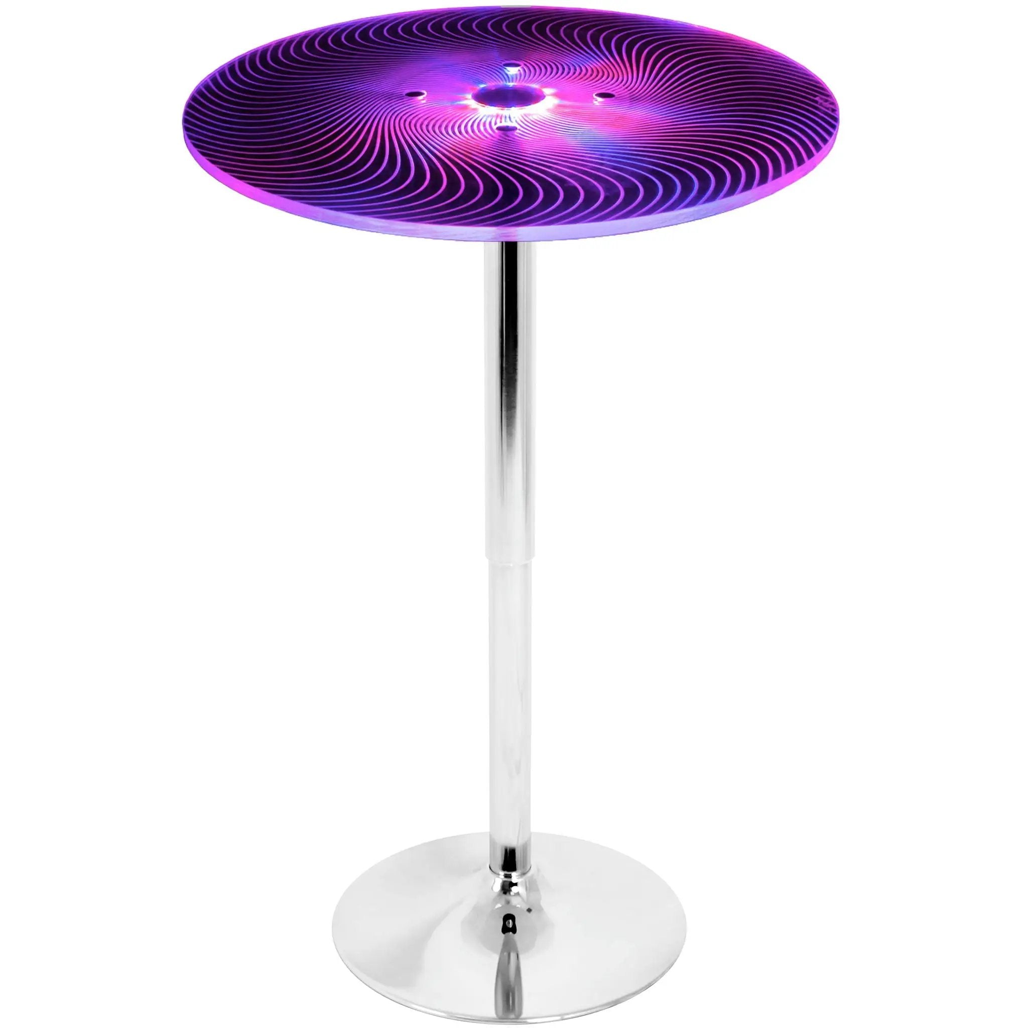 Spyra - Contemporary Light Up Adjustable Bar Table - Multi by HouseOfZazla
