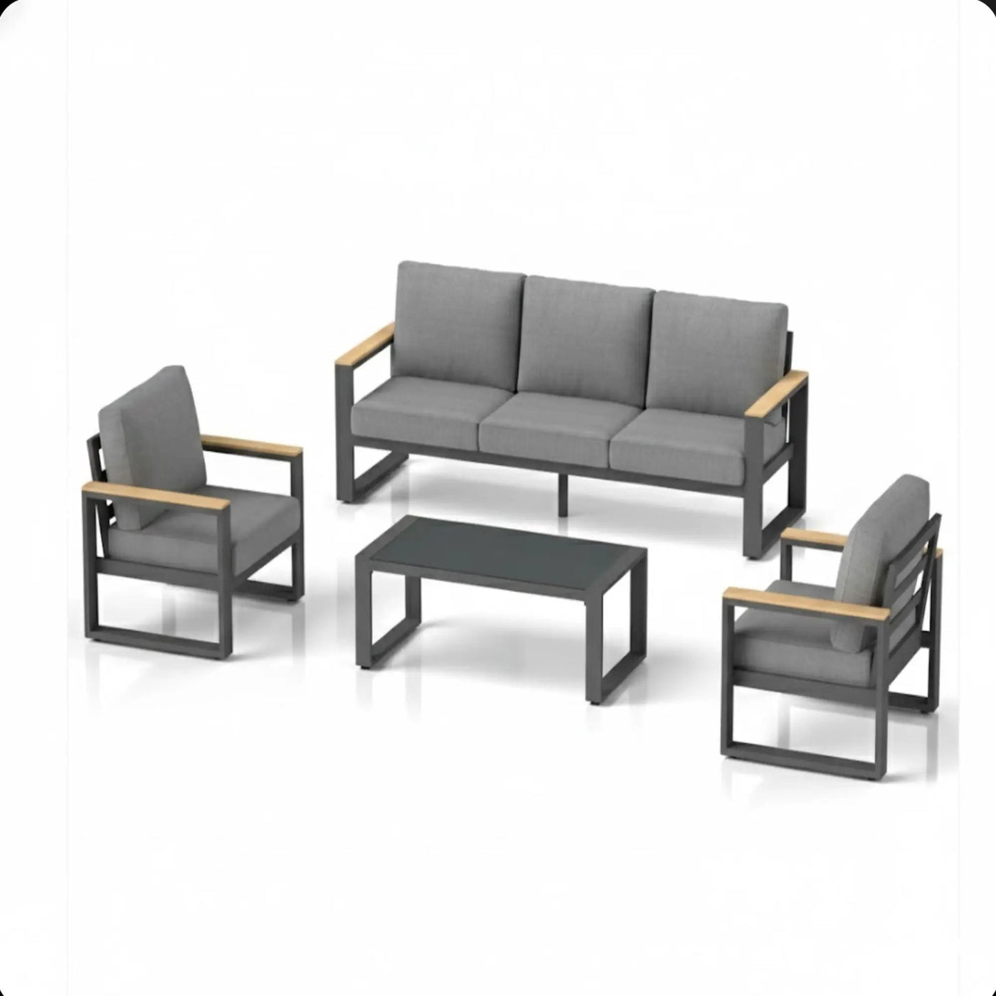 Modern Outdoor Sofa Set With Coffee Table by HouseOfZazla