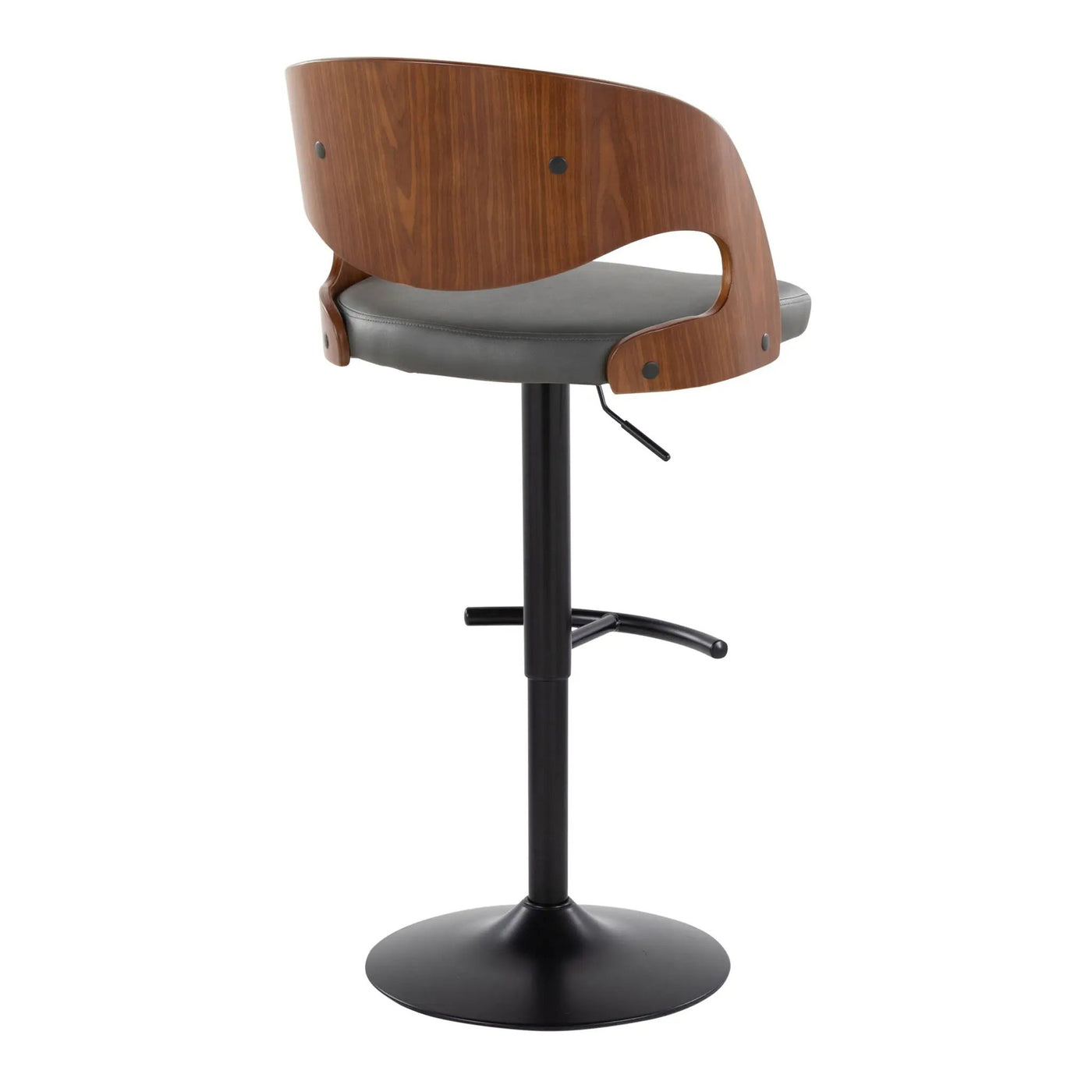 Pino - Mid Century Modern Adjustable Barstool With Swivel With Rounded T Footrest (Set of 2) by HouseOfZazla