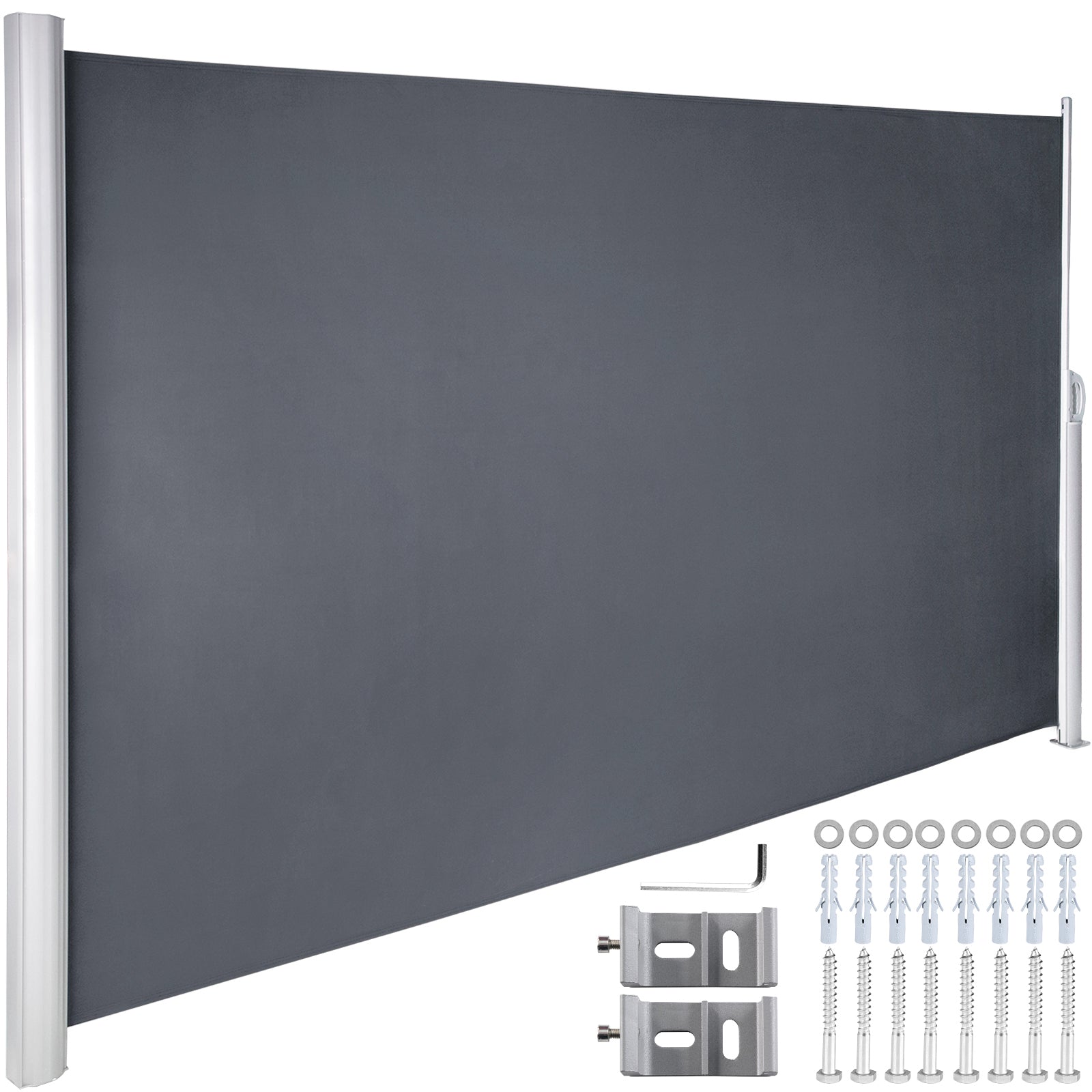 Retractable Side Awning, 71''-118'' Full Aluminum Rust-Proof Outdoor Privacy Screen by HouseOfZazla